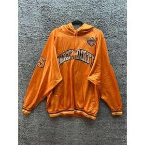 Vintage Fubu Athletics 1992 Dirty Dirty Pullover Hoodie Orange Mens Size XXL